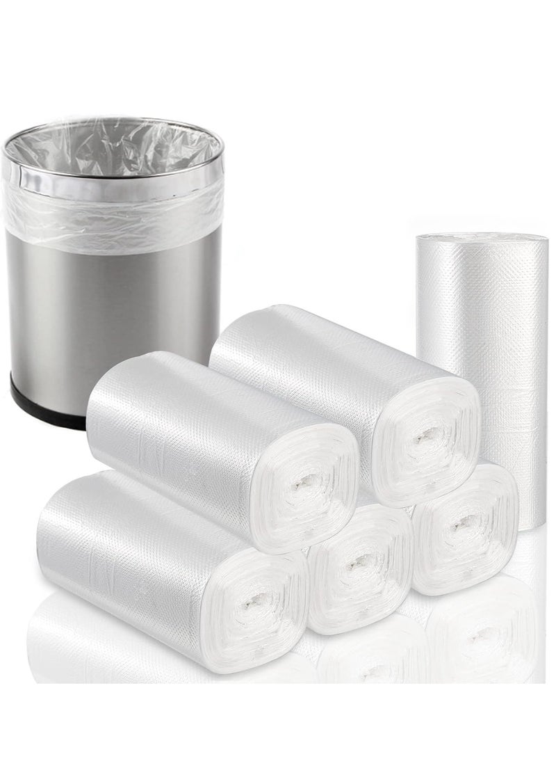 300 Counts 4 Gallon Clear Small Garbage Bags Trash Bags, Wastebasket Bin Liners for Bathroom Bedroom Office Trash Can, 6 Rolls  - Image 1