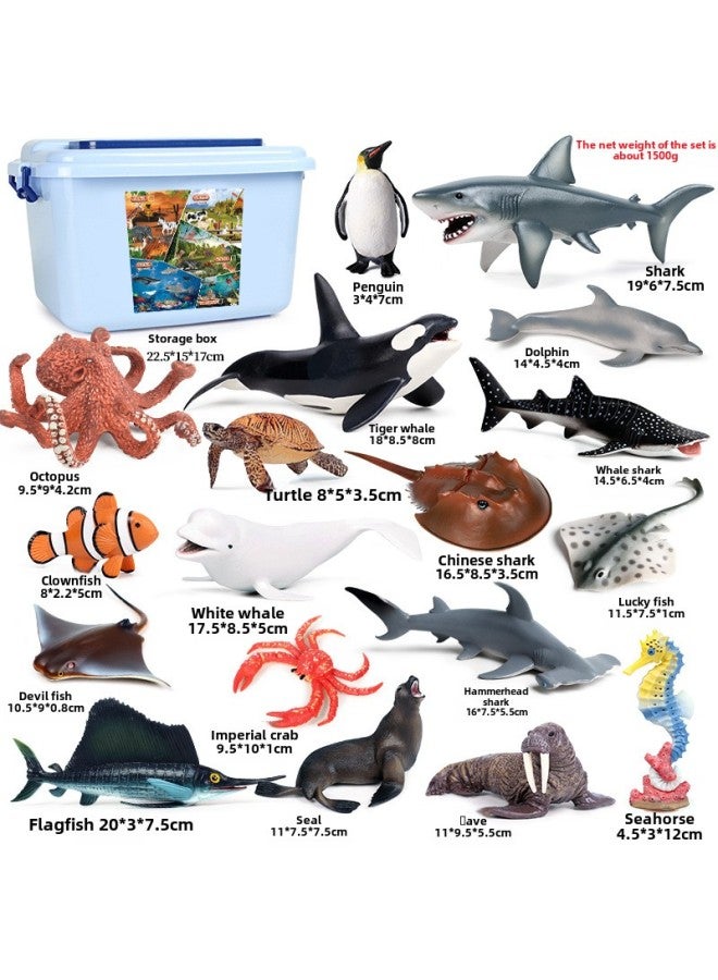 Realistic Animal Models Ocean Crabs Salty Crabs Hermit Sally Three-point Plastic Cognitive Toys-Color:Ocean 18 Sets + Send Storage Box - Image 1