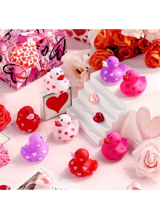 جيريفي بط مطاطي صغير على شكل قلب لعيد الحب مقاس 2 بوصة، 12 24 48 عبوة، بط مطاطي صغير على شكل قلب لعيد الحب، لألعاب حوض السباحة وحفلات الاستحمام، هدايا الحفلات، ديكورات الفصل الدراسي، جوائز للتبادل (12 قطعة) - Image 5