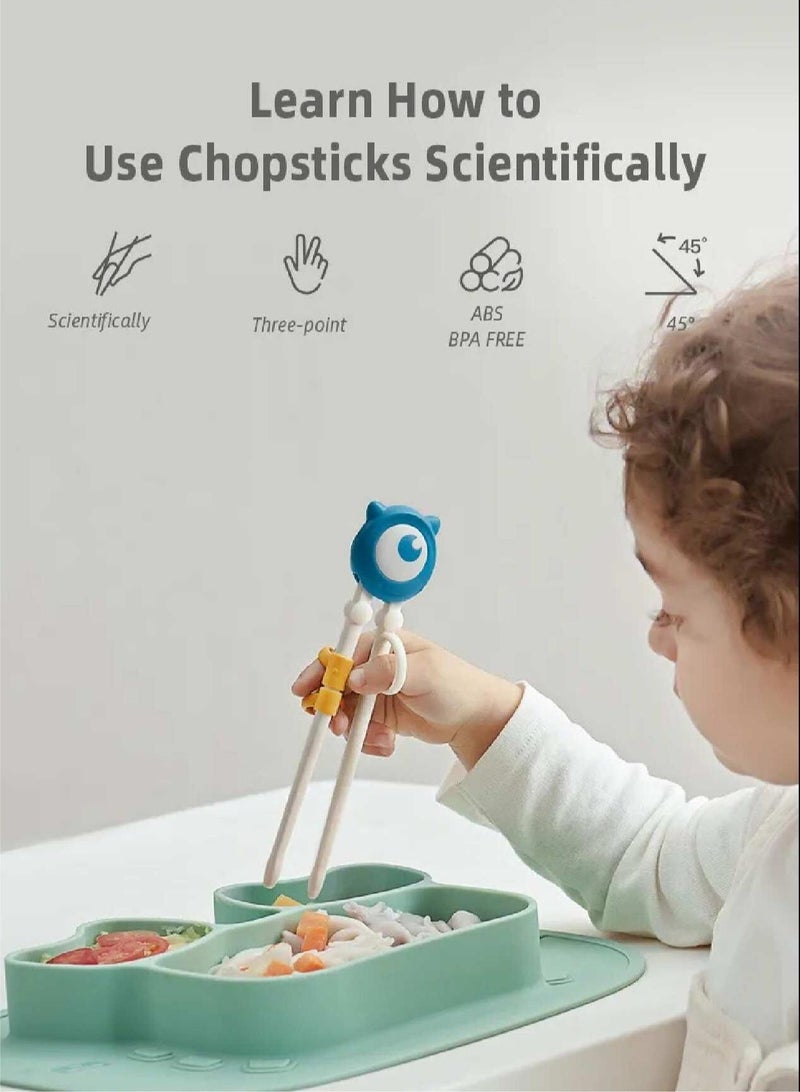 Baby Care Training Chopsticks for Kids BPA Free Anti-dislocation Buckle Design Chopstick Helper Easy to Use for Beginners Cute Animal Shapes Kids Chopsticks for Self Feeding Learning 1 Pair - Image 3