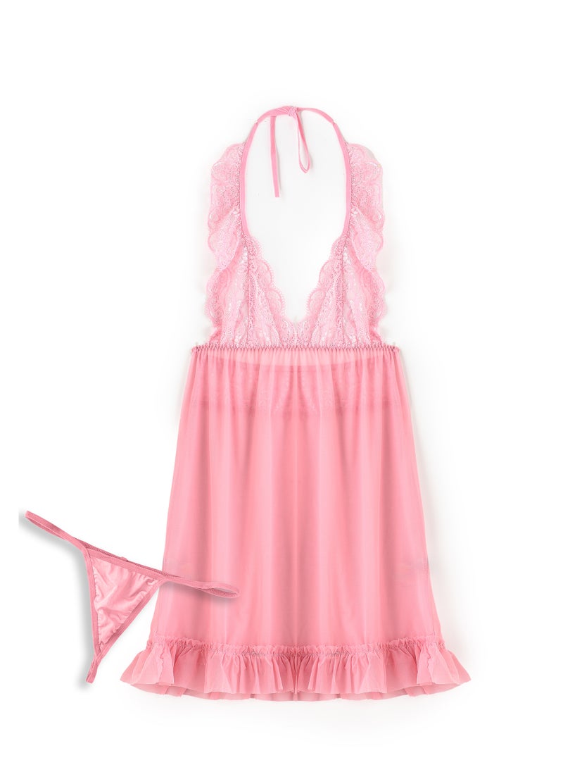 Lacy Dreams فستان دمية بيبي مع سروال داخلي  - Image 1