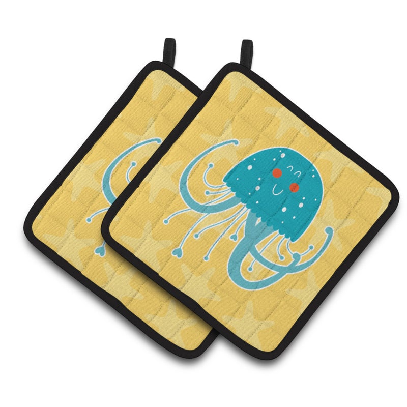Caroline's Treasures ""Caroline's Treasures BB6767PTHD Jellyfish Pair of Pot Holders  7.5 x 7.5""""  Multicolor"" 