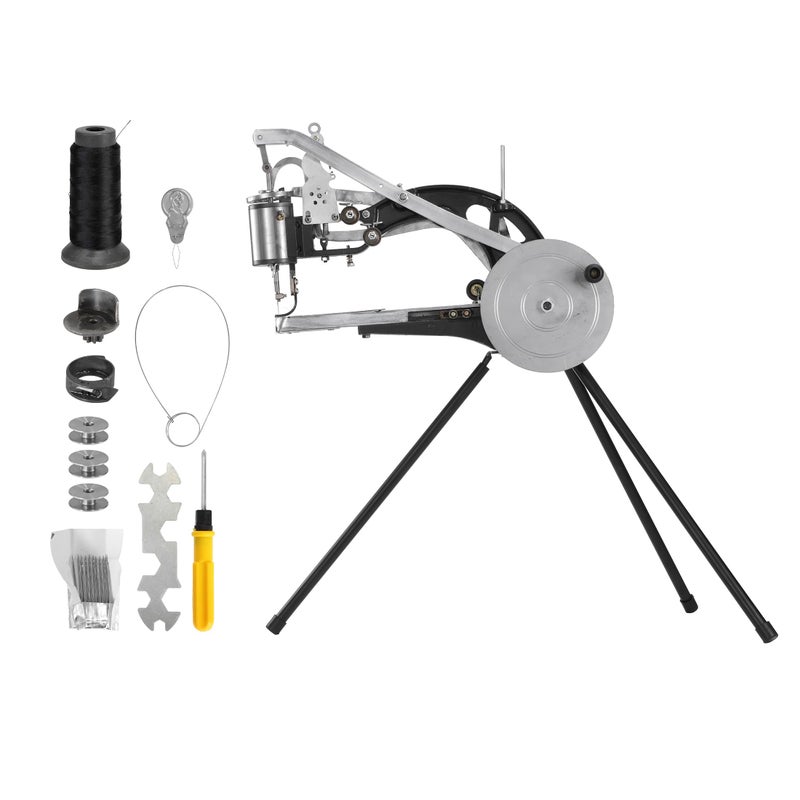 BEAMNOVA Leather Stitching Machine Cobbler Sewing Shoe Repair Tool Equipment Hand Heavy Duty Industrial with Needles Leather Craft Kit, Black - Image 1