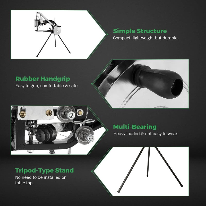 BEAMNOVA Leather Stitching Machine Cobbler Sewing Shoe Repair Tool Equipment Hand Heavy Duty Industrial with Needles Leather Craft Kit, Black - Image 3