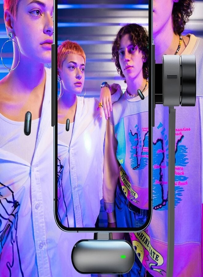 يسيدو YESIDO KR16 ميكروفون لافاليير لاسلكي 2 في 1 مع مستقبل 8 دبابيس مع صندوق شحن - Image 4