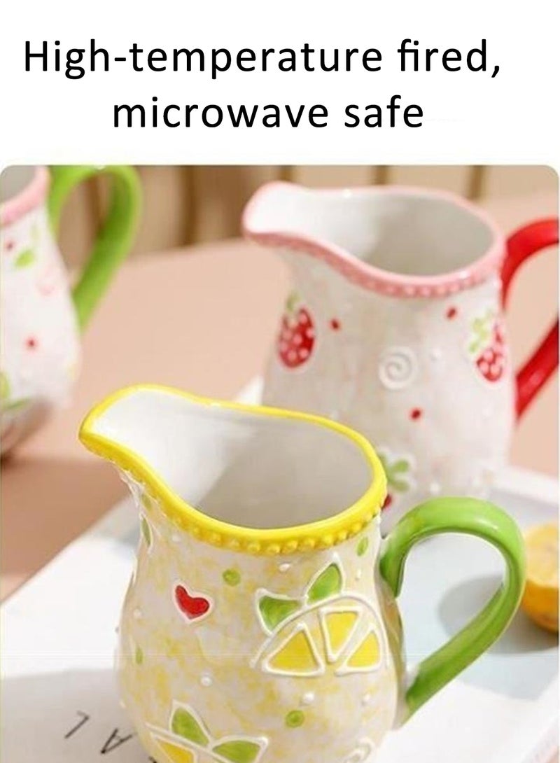 Ceramic Coffee Mug, Milk Cup, Fruit-Painted Relief Underglaze, Multipurpose Drinkware for Juice, Milk, Honey, Oven, Dishwasher and Microwave Safe, 550ml (Peach Pink) - Image 3