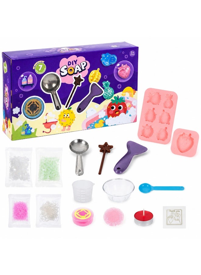 Twisoo DIY Soap Making Kit for Kids – Create 7 Fun Shaped Colorful Soaps – Educational STEM Arts & Crafts Set with Silicone Molds, Fragrance & Glitter – Safe, Non-Toxic Gift for Boys & Girls Ages 3+ - Image 1