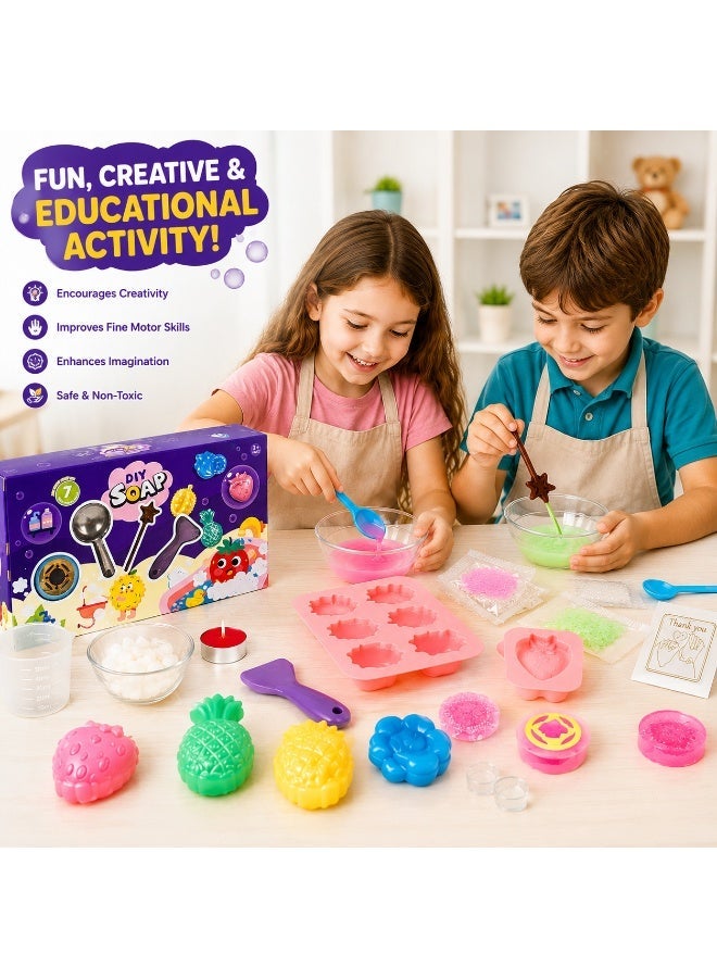 Twisoo DIY Soap Making Kit for Kids – Create 7 Fun Shaped Colorful Soaps – Educational STEM Arts & Crafts Set with Silicone Molds, Fragrance & Glitter – Safe, Non-Toxic Gift for Boys & Girls Ages 3+ - Image 3