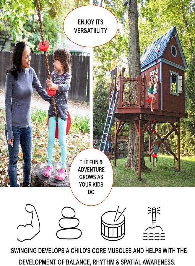 kartfury Platform Disc Tree Swing for Kids, Rope Climbing Swing Seat, 91 cm Diameter - Image 5