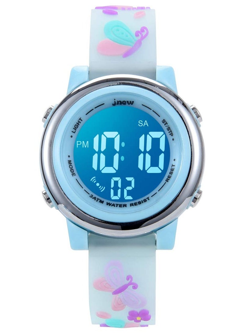 SYOSI - Kids Digital Luminous Watches for Girls Boys 3D Cartoon 7 Color Lights Waterproof Sport Outdoor LED Electronic Wrist Watch with Alarm Stopwatch Wristwatch 3 to 12 Years Children - Image 1