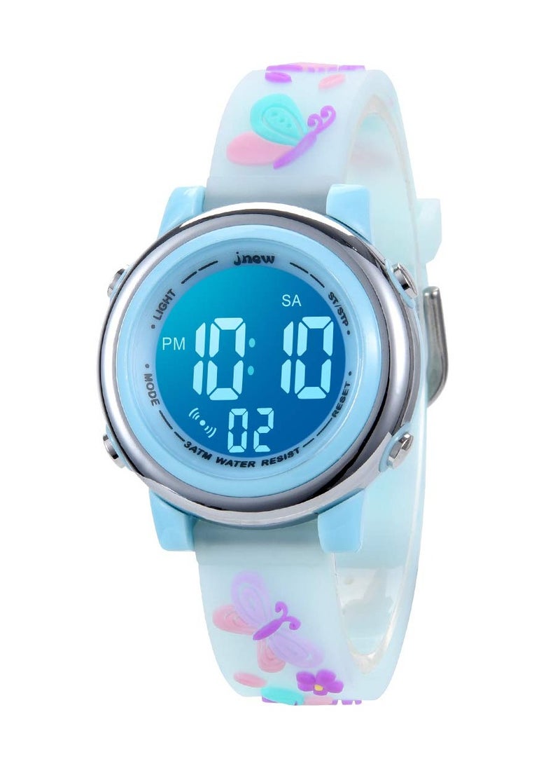 SYOSI - Kids Digital Luminous Watches for Girls Boys 3D Cartoon 7 Color Lights Waterproof Sport Outdoor LED Electronic Wrist Watch with Alarm Stopwatch Wristwatch 3 to 12 Years Children - Image 1