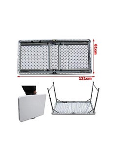 LANNYHOME Jeffcoco Furniture Outdoor Camping Table,Heavy Duty Plastic Outdoor Folding Picnic Table,Folding Trestle Table (1.2M White)  - Image 4