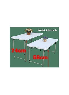 LANNYHOME Jeffcoco Furniture Outdoor Camping Table,Heavy Duty Plastic Outdoor Folding Picnic Table,Folding Trestle Table (1.2M White)  - Image 5