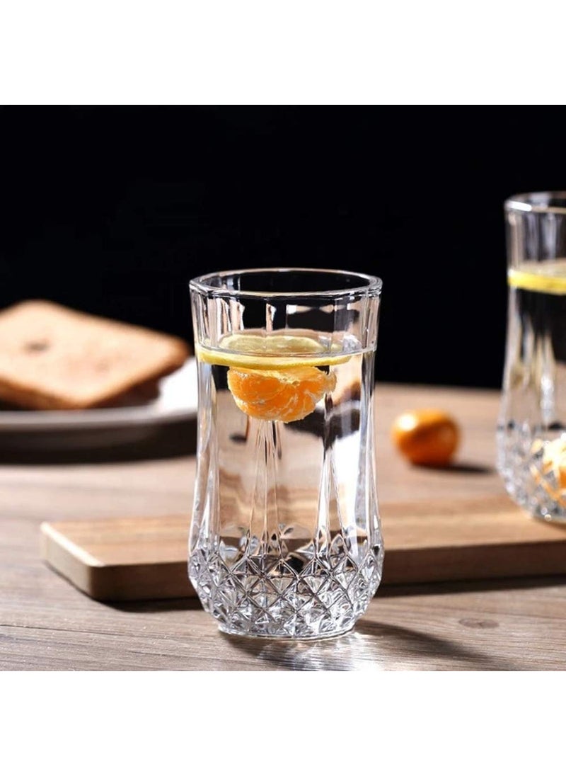 BLISS START BLISS START Crystal Clear Juice Glasses Set 300ml Premium Glasses Pack of 6 Designer Glass for Taking and Serving Various Drinks Transparent_300ml Juice 6  - Image 1