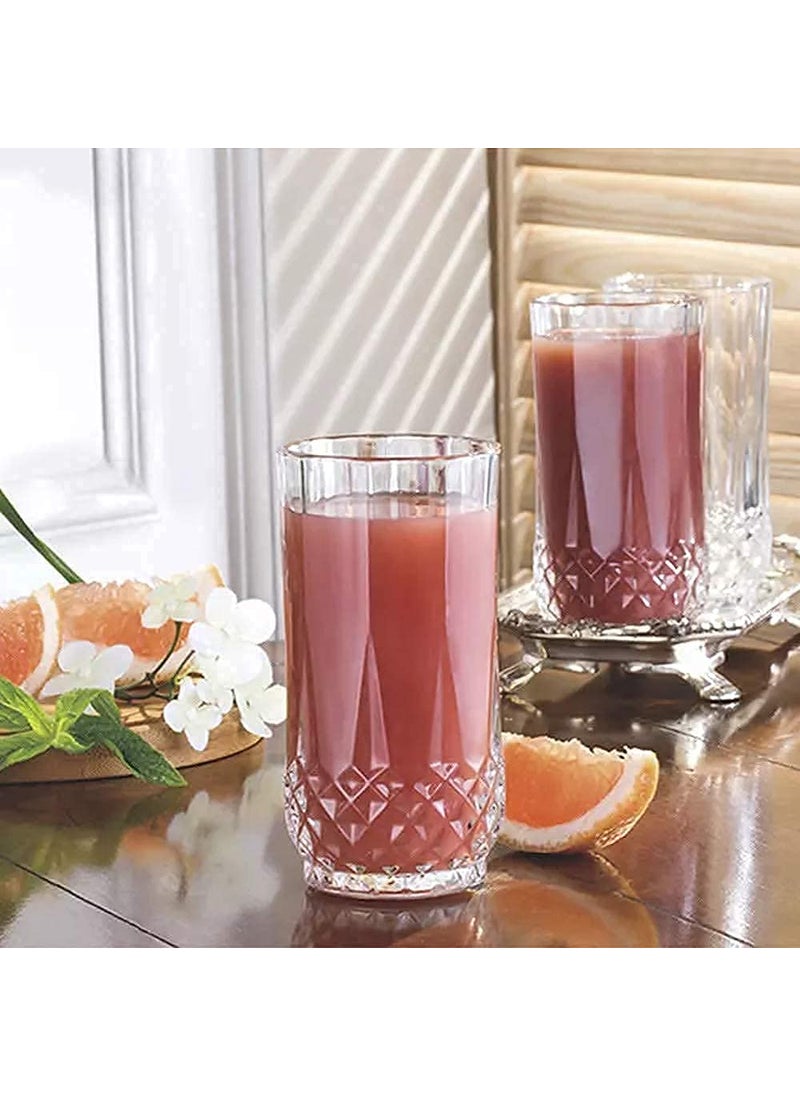 BLISS START BLISS START Crystal Clear Juice Glasses Set 300ml Premium Glasses Pack of 6 Designer Glass for Taking and Serving Various Drinks Transparent_300ml Juice 6  - Image 2