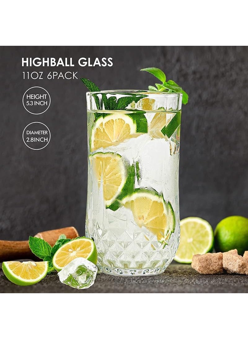 BLISS START BLISS START Crystal Clear Juice Glasses Set 300ml Premium Glasses Pack of 6 Designer Glass for Taking and Serving Various Drinks Transparent_300ml Juice 6  - Image 5