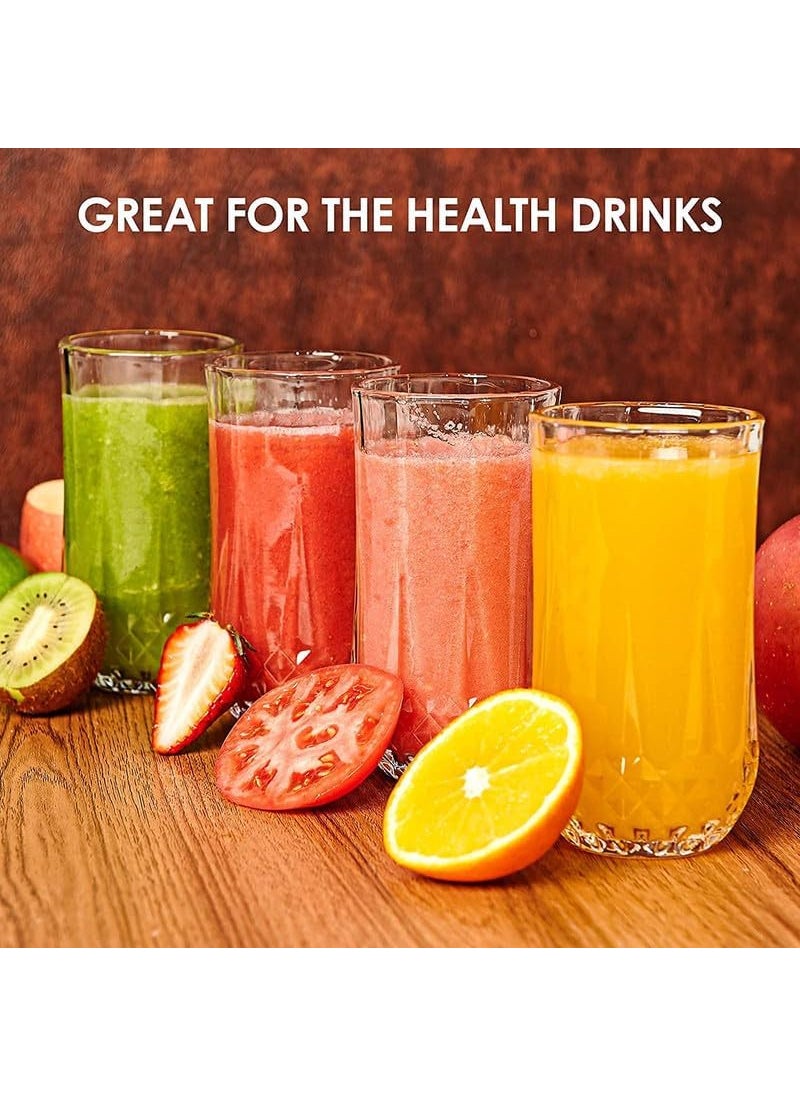 BLISS START BLISS START Crystal Clear Juice Glasses Set 300ml Premium Glasses Pack of 6 Designer Glass for Taking and Serving Various Drinks Transparent_300ml Juice 6  - Image 4