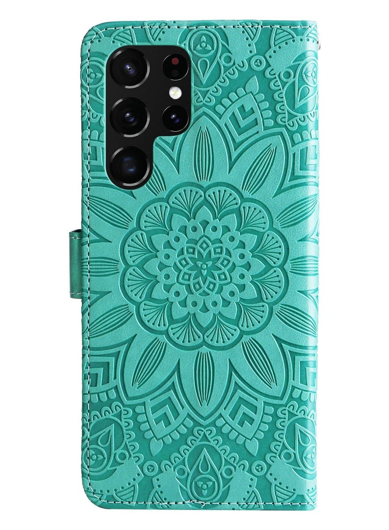 Suteni Heat Embossed Flip Cover Card Slots Leather Phone Case for Samsung - Image 2