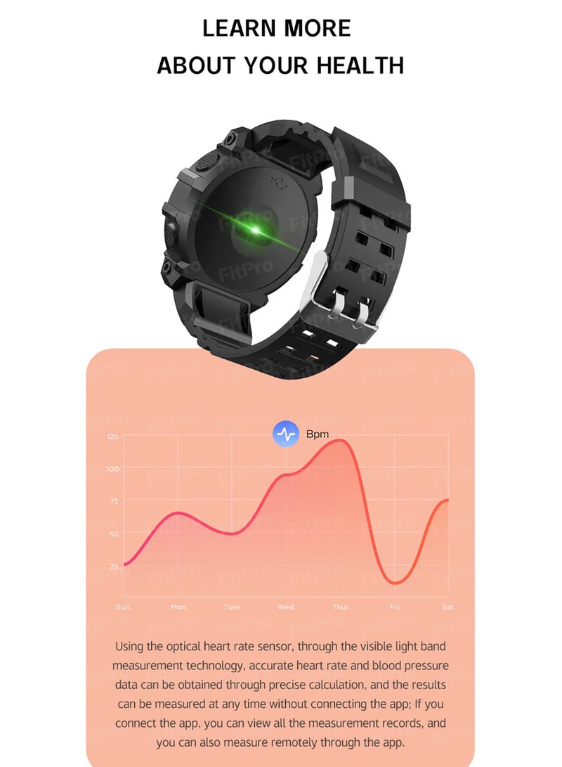 ساعة ذكية CG68 (إشعارات المكالمات والرسائل)، 1.44 بوصة للرجال والنساء مقاومة للماء IPX4، أوضاع رياضية، متتبع نشاط اللياقة البدنية، مراقب معدل ضربات القلب أثناء النوم، عداد الخطوات، لنظامي التشغيل Android وiOS - Image 4