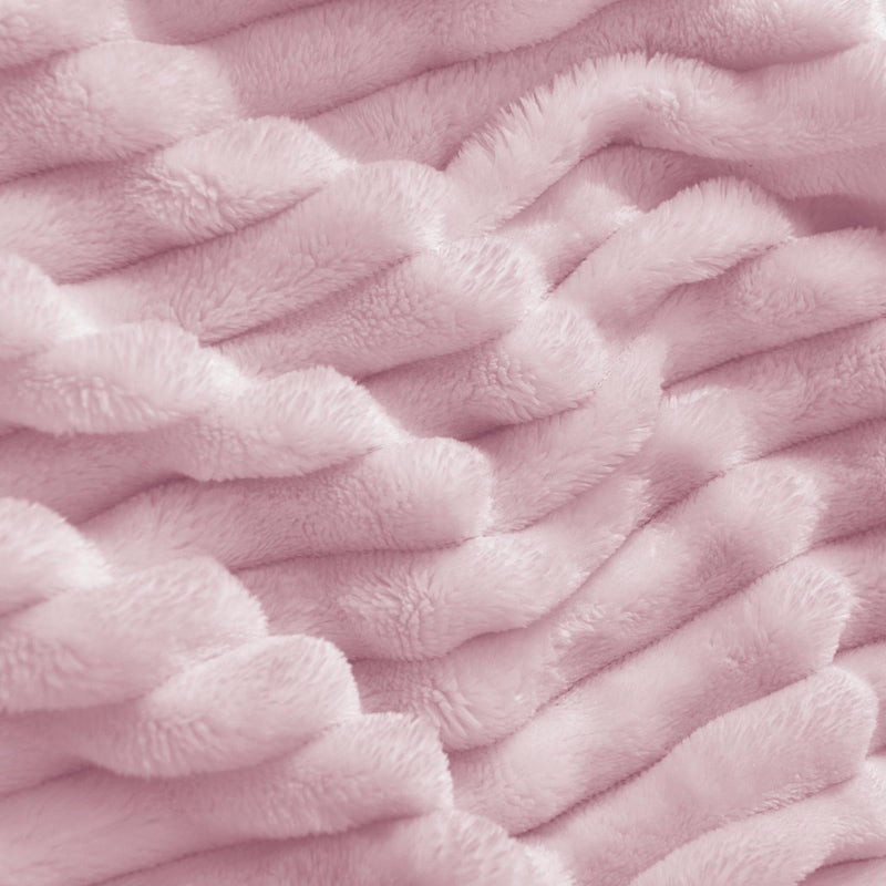 BEDELITE Fleece Throw Blanket for Couch â€“ 3D Ribbed Jacquard Soft and Warm Decorative Fuzzy Blanket â€“ Cozy, Fluffy, Plush Lightweight Cherry Blossom Throw Blankets for Bed, Sofa, 50x60 inches - Image 3