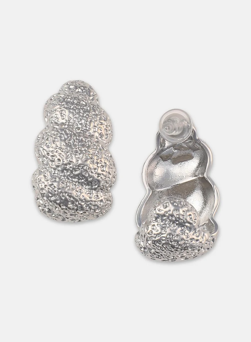 SOHI Dented-Swirl Artificial Hoop Earring Jewellery