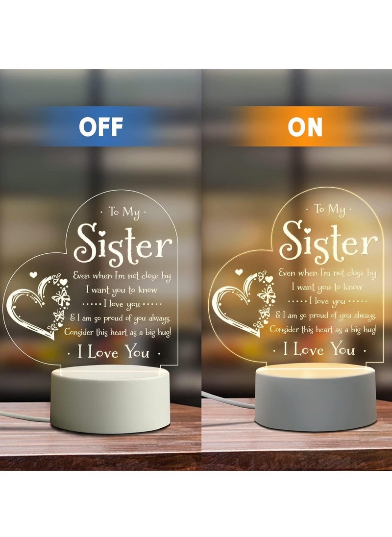 KASTWAVE Sister Night Light - Engraved 'To My Sister' Lamp, Perfect Gift for Birthday, Graduation - Ideal for Sisters from Brother or Sister  - Image 2