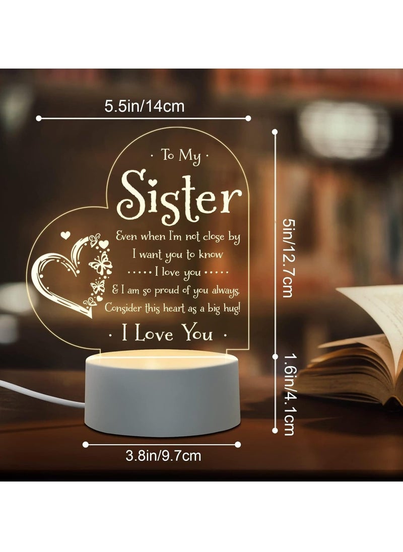 KASTWAVE Sister Night Light - Engraved 'To My Sister' Lamp, Perfect Gift for Birthday, Graduation - Ideal for Sisters from Brother or Sister  - Image 4