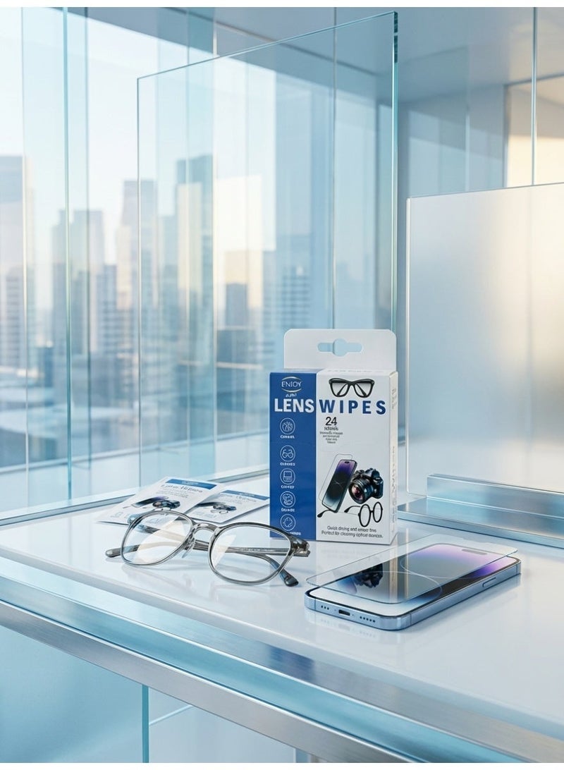إنجوي مناديل تنظيف العدسات إنجوي – ٢٤ منديل مُبلل ومغلف منفصلًا | تنظيف فائق الدقة بدون خدوش أو خطوط | للعدسات، النظارات، الشاشات، وعدسات الكاميرات - Image 2
