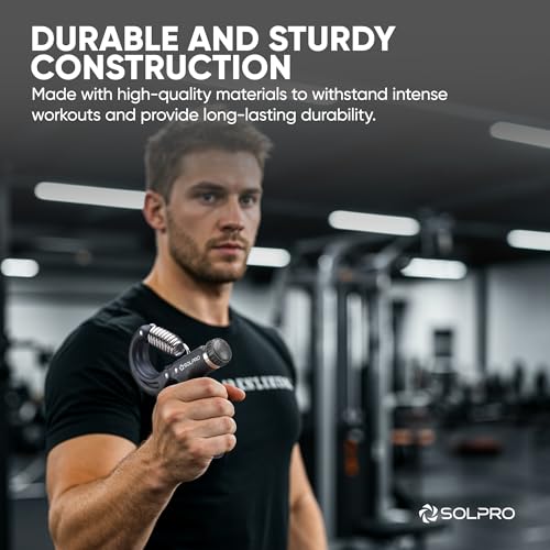 Solpro FirmFlex Adjustable Hand Grip Strengthener for Men & Women | Adjustable 5 to 60 kg Resistance | Forearm, Wrist & Finger Strengthener | Home, Gym & Rehab Workouts (Black/Black) - Image 4