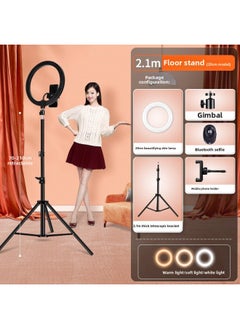 General Mobile Phone Live Light Supplement Anchor Beauty Thin Face Tender Skin Photography Bracket Selfie Hair Ribbon Lighting Desktop Beauty-Specifications:【recommended By The Anchor】 2.1m Floor Stand Sing  - Image 1
