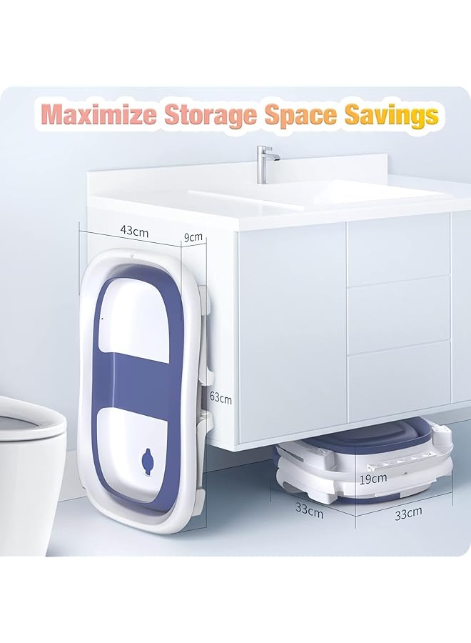 يو-هومي حوض استحمام للأطفال قابل للطي، مناسب للأطفال حديثي الولادة وحتى الأطفال الصغار، حوض استحمام أساسي متين، حوض استحمام محمول للسفر مع وسادة ناعمة، حوض استحمام معلق قابل للفصل، مانع للانزلاق - Image 4