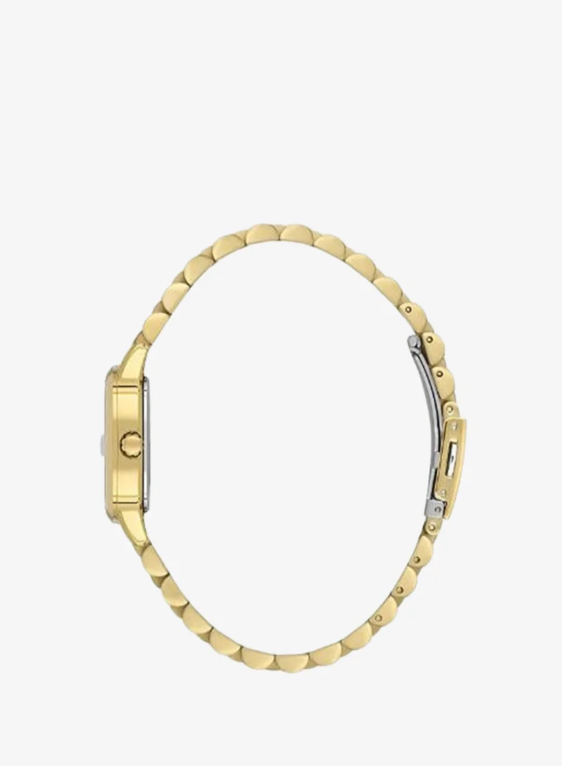 DANIEL KLEIN Women's Stainless Steel Gold Alloy Case Analog Silver Square Emboss Dial Japanese Quartz Premium 30 Meters Water Resistant