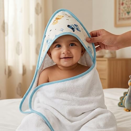 TIDY SLEEP Terry Baby Bath Towel – Ultra Soft, Highly Absorbent & Gentle on Delicate Skin Mom & Me - Image 1
