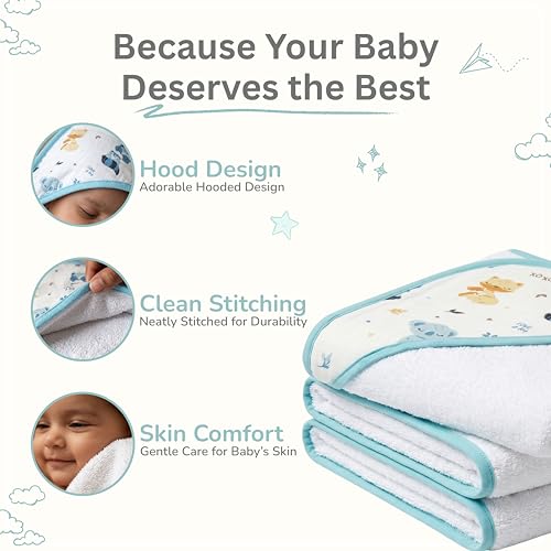 TIDY SLEEP Terry Baby Bath Towel – Ultra Soft, Highly Absorbent & Gentle on Delicate Skin Mom & Me - Image 5
