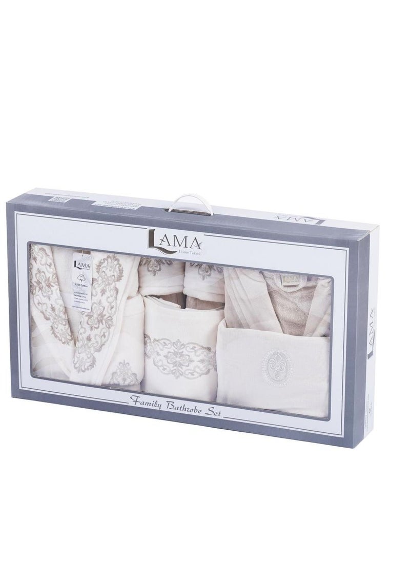 LAMA Home Tekstil Set Bath Robe Beige Madrid Cables  - Image 3