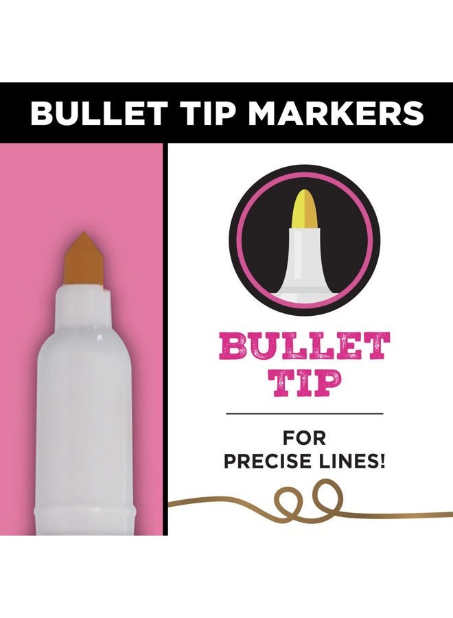 Tulip 33613 Opaque Permanent Nontoxic Fabric Markers Metallic 2 Pack - Fine Bullet Tip, Child Safe, Minimal Bleed & Fast Drying - Premium Quality for Light & Dark Fabrics - Image 5