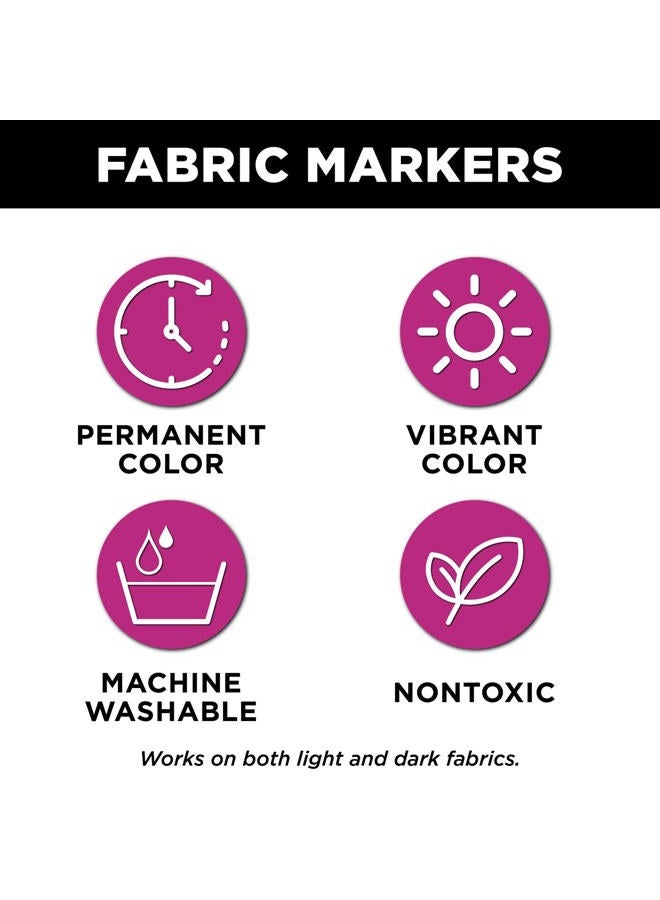 Tulip 33613 Opaque Permanent Nontoxic Fabric Markers Metallic 2 Pack - Fine Bullet Tip, Child Safe, Minimal Bleed & Fast Drying - Premium Quality for Light & Dark Fabrics - Image 4