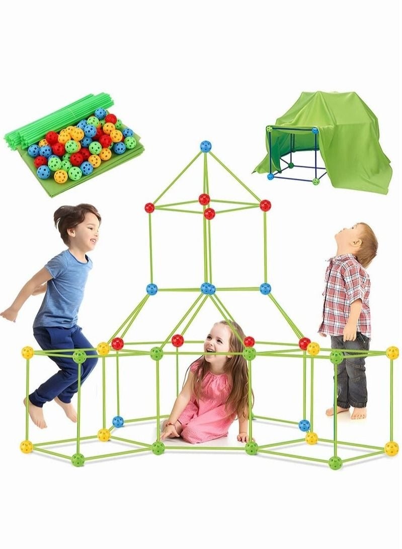 120-Piece Fort Building Kit Luminous with Blanket Construction Forts Toys for Kids Educational Learning Toy - Image 1