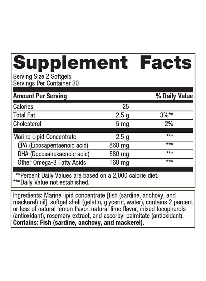 Metagenics OmegaGenics Fish Oil EPA-DHA 720 mg - Omega-3 Fish Oil Supplement - High Potency - for Heart Health, Musculoskeletal Health & Immune System Health* - with DHA & EPA - 60 Softgels - Image 2