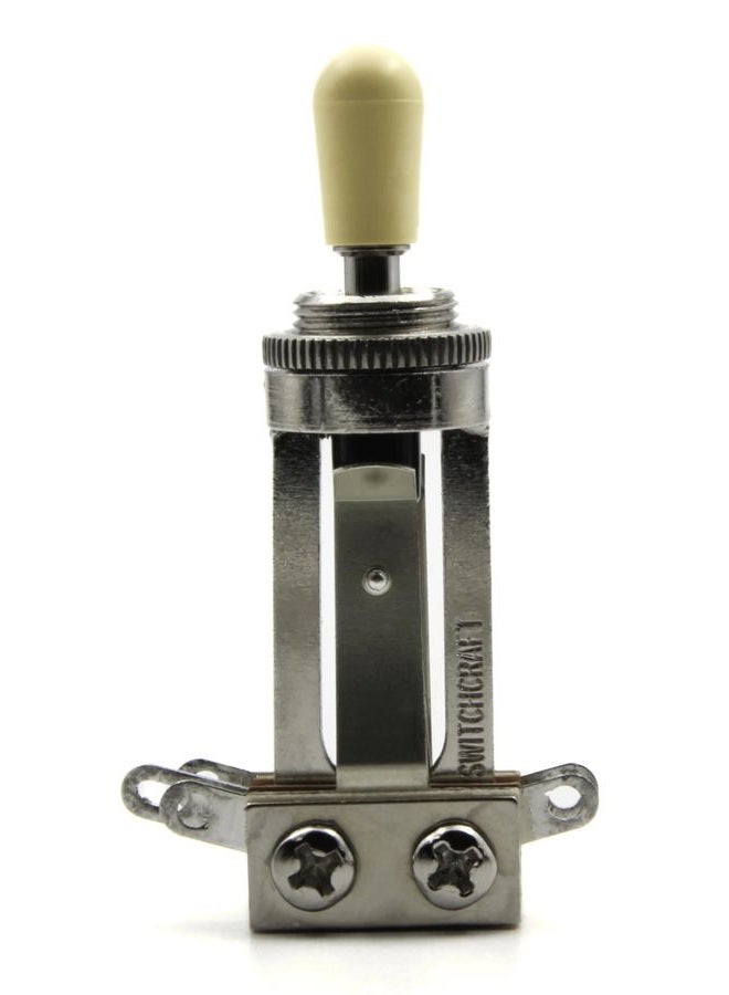 Switchcraft Long Straight 3-way Toggle Switch w/Genuine Switchcraft Cream Tip for Gibson Les Paul - Image 1
