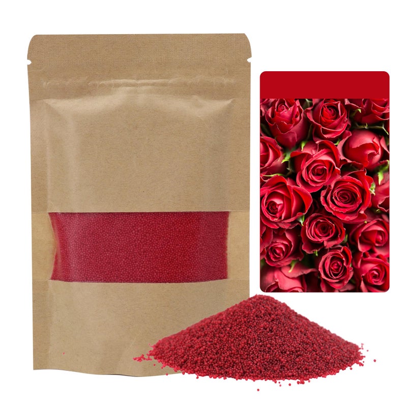 Monivi Scented Candle Sand with Wicks 353oz Red Sand Candles with Wicks Pearled Candle Sandwax Beads Mothers Day Gift 16 Burn Hours Refillable Candle Wax for Candle MakingScented Rose - Image 3