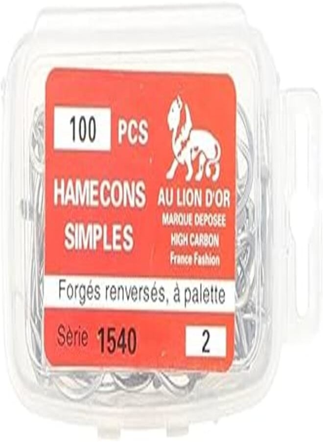 AU LION D'OR Au Lion D'Or Fishing Hook Box 1540 Size 5 Silver 