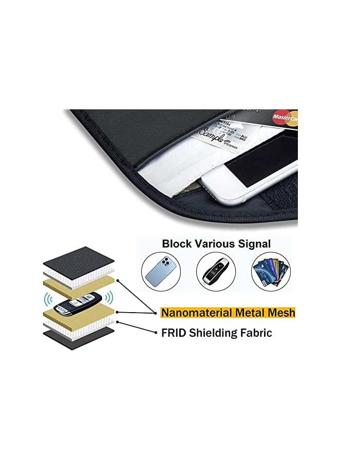 SYOSI Bags for Car Keys and Cell Phone, Signal Blocking Key Pouch Wallet, Anti-Tracking Anti Theft Car Protection, Cell Phone Signal Jammer WiFi/GSM/LTE/NFC/RFID, GPS Blocker 2 Pack - Image 3