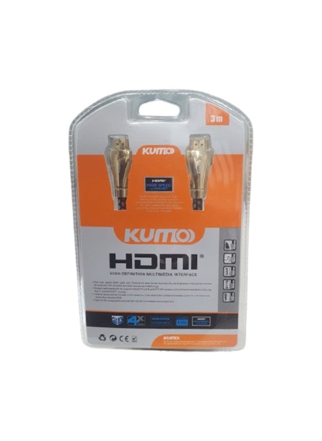 Kumo HDMI Cable Male Male 1.4v - 03m
