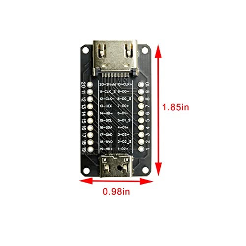Treedix HDMI Type A Female to Mini HDMI Type C Male Pass-Through Adapter Breakout Compatible with Arduino - Image 3