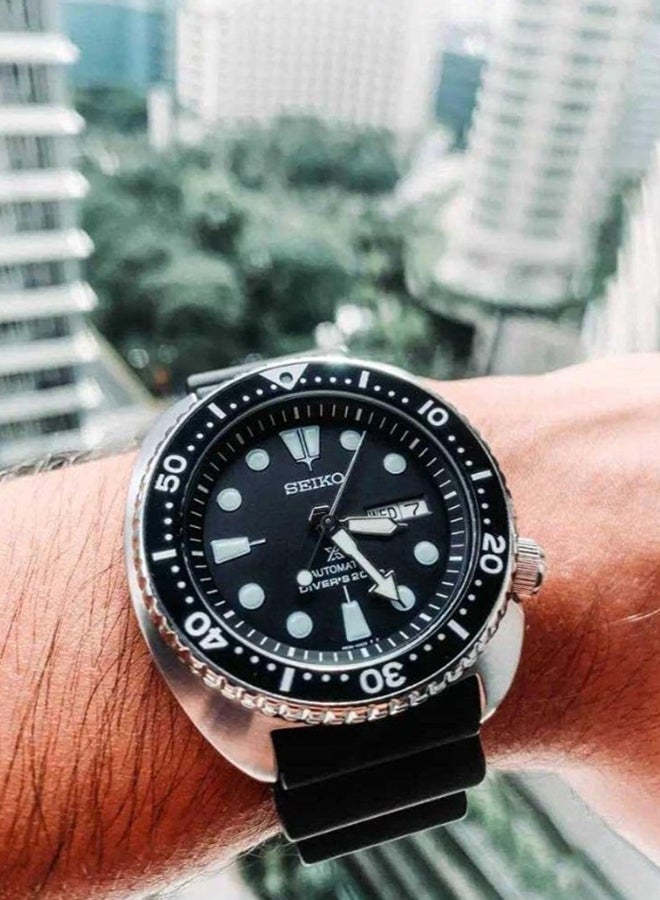 Seiko ساعة بروسبكس أوتوماتيك دايفر 200م ستيل سيليكون SRPE93K1 - Image 5