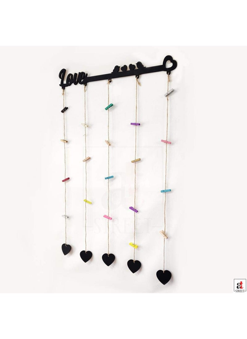Art Street - Art Street Love Picture Collage/Hanging Photo Frame Collage Mdf Plaque, Valentine Day Gift - Black - Size - 18.5 x 32 inchs - Image 1