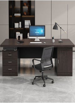 GoldenLike Computer Desk,120CM Home Office Table,Large Gaming Desk Study Table,Expandable Work Writing Reading Desk with Storage Cabinet,Laptop PC Desk Computer Table,Home Office Workstation  - Image 3