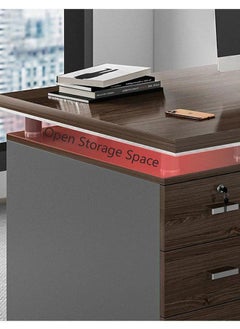 GoldenLike Computer Desk,120CM Home Office Table,Large Gaming Desk Study Table,Expandable Work Writing Reading Desk with Storage Cabinet,Laptop PC Desk Computer Table,Home Office Workstation  - Image 5