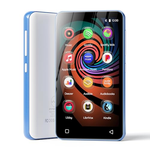 innioasis MP3 Player with Bluetooth and WiFi, innioasis 160GB Music Player with Spotify,Pandora,Amazon Music,4" Touch Screen Android MP4 MP3 Player for Kids with Libby,Audible,Audiobooks(White-Blue) - Image 1